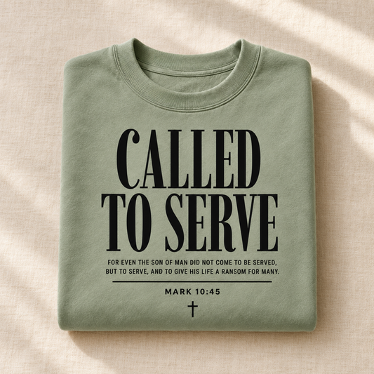 Called to Serve crewneck folded