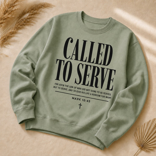 Called to Serve sage green crewneck sweatshirt