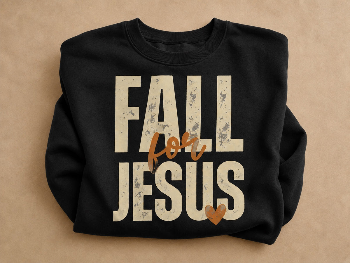 Fall for Jesus Black Crewneck