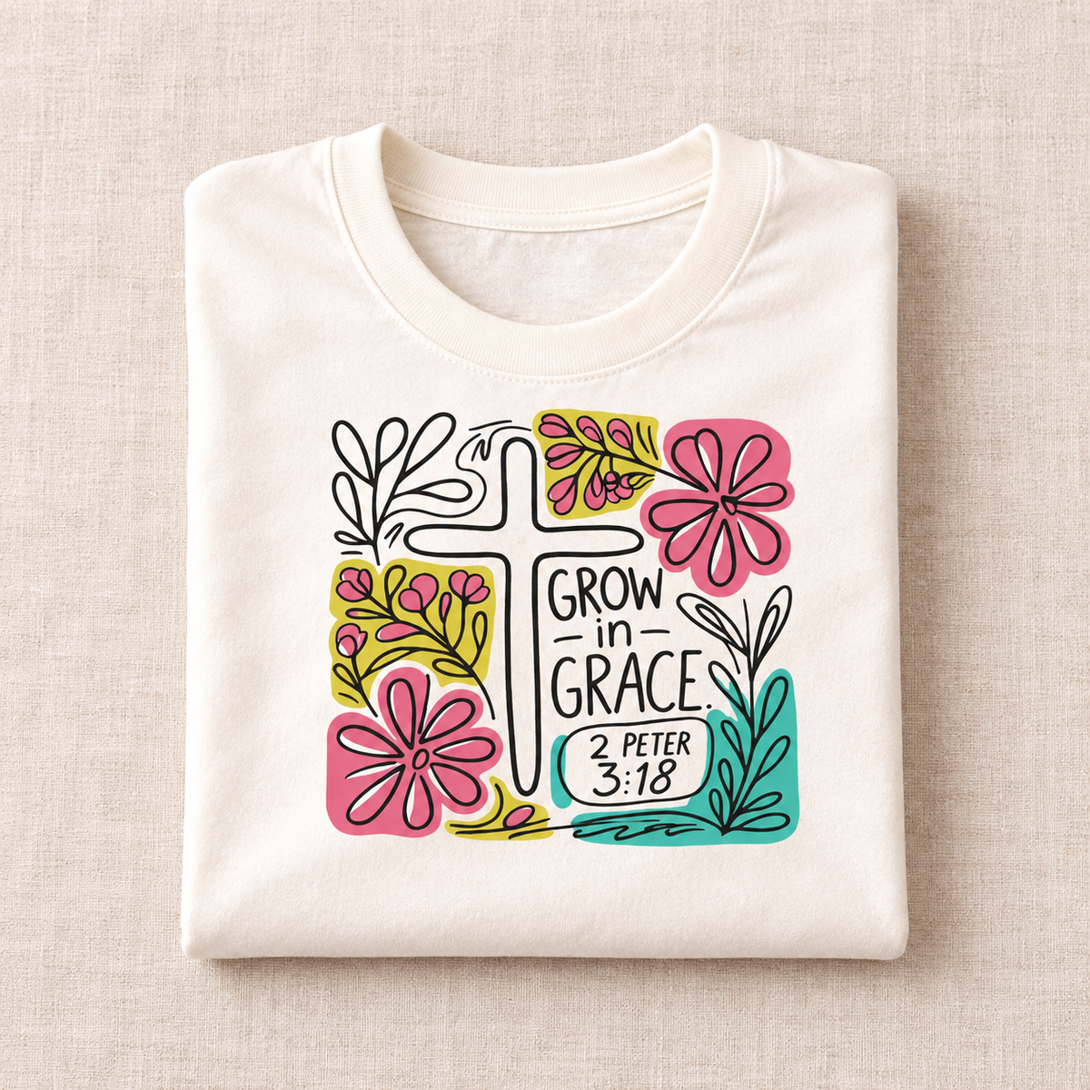 Grow in Grace tee folded